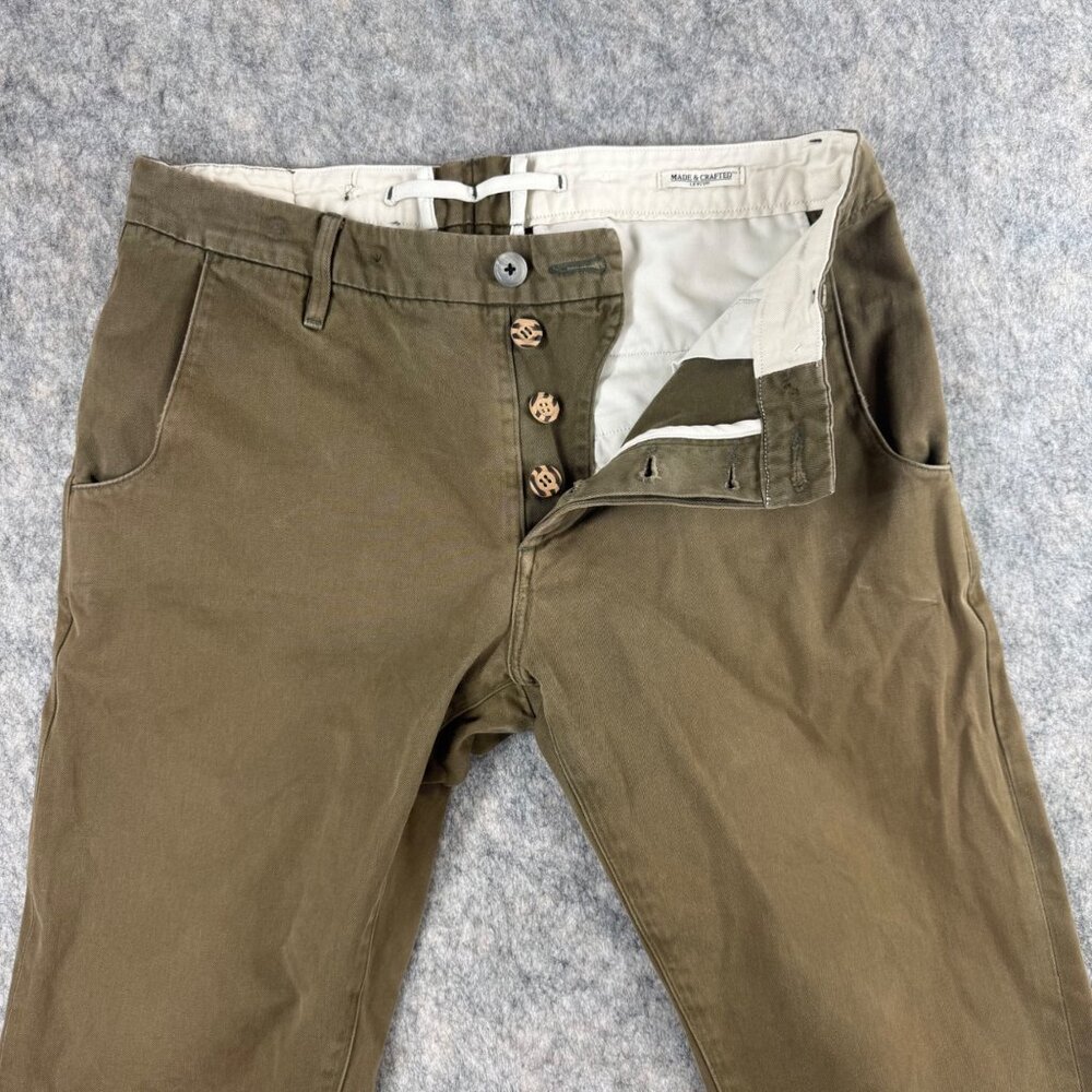 Levi’s Made And Crafted Mens Pants Sz 33 Khaki Chino Button Fly Preppy - Picture 3 of 14